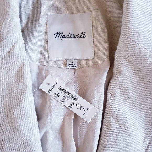 Madewell Women's Cotton-Linen Belted Blazer Jacket Size XS - Picture 10 of 13